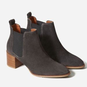 Everlane Suede The Heel Slip on Ankle Boots